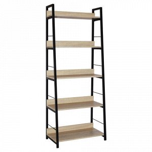 Стеллаж на металлокаркасе BRABIX "LOFT SH-003", 600х350х1500 мм, 5 полок, цвет дуб натуральный, 641236