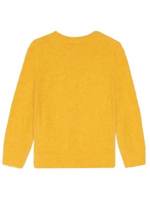 Свитер Желтый свитер для маленькой девочки станет отличным дополнением осенне-зимнего гардероба. Детский свитер украшен пушистым принтом в виде мышки. Детский джемпер мягкий, приятный к телу и теплый.