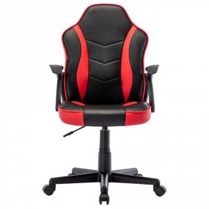 Кресло компьютерное BRABIX "Shark GM-203", экокожа, черное/красное, 532512