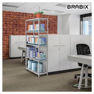 Стеллаж металлический BRABIX "MS Plus-185/30-4", 1850х1000х300 мм, 4 полки, регулируемые опоры, 291104, S241BR153402