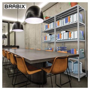 Стеллаж металлический BRABIX "MS Plus-185/30-4", 1850х1000х300 мм, 4 полки, регулируемые опоры, 291104, S241BR153402