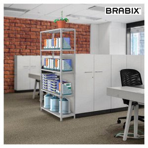 Стеллаж металлический BRABIX "MS Plus-200/30-5", 2000х1000х300 мм, 5 полок, регулируемые опоры, 291108, S241BR163502