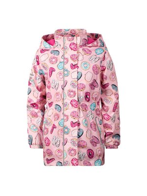 Плащ Легкая демисезонная (весна - осень) светоотражающая курточка - универсальная верхняя одежда для детей. Молодежный плащ детский демисезонный розового цвета с принтами пончиков, кексов и надписью S