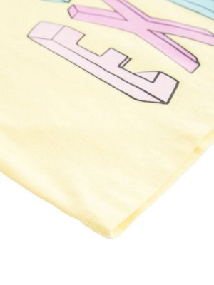 Футболка Укороченная футболка в стиле колор-блок для девочки. На груди надпись "Lmn explr". Модель изготовлена из хлопка с добавлением эластана, приятная к телу и легкая. Сохраняет форму и цвет после 
