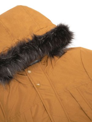 Куртка Оранжевая парка для мальчика с отделкой из искуственного меха подходит для долгих прогулок и зимних игр на свежем воздухе. По бокам куртки имеются 2 накладных кармана на кнопках. Светоотражающи