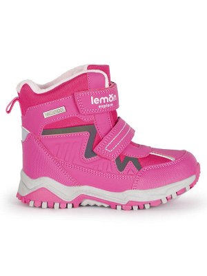 Ботинки Зимние непромокаемые ботинки для девочки ярко-розового цвета выполнены из искуственной кожи. Утепленная подкладка обуви для девочки защищает от холода и осадков. Долговечная подошва продлевает
