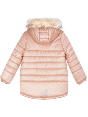Куртка Зимняя стеганная куртка для девочки розового цвета. Детский пуховик на молнии с защитой от прищемления. Утеплитель - 300гр/м2. Зимнее пальто непродуваемое и непромокаемое с удлиненной спинкой. 