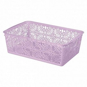 КОРЗИНКА ДЛЯ ХРАНЕНИЯ УНИВЕРСАЛЬНАЯ "FLORAL", 300Х195Х95 ММ (розовый)