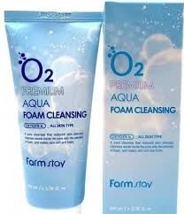 Farmstay, Кислородная крем-пенка для умывания О2 Premium AQUA Foam Cleansing, 100 мл