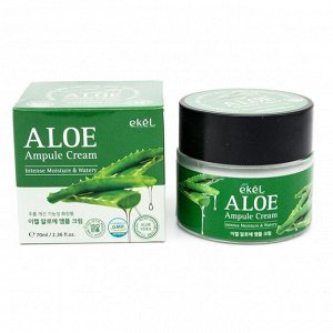 EKEL Ампульный крем с экстрактом алоэ, Aloe ampule cream,  70 мл