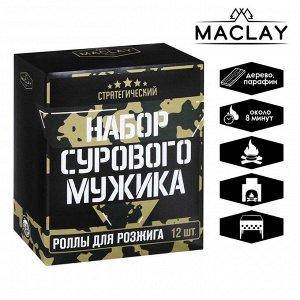 Poллы для poзжигa «Нaбop cypoвoгo мyжиka», 12 шт.