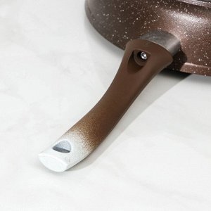 KUKMARA Сковорода, d=28 см, пластиковая ручка, антипригарное покрытие, цвет кофейный мрамор