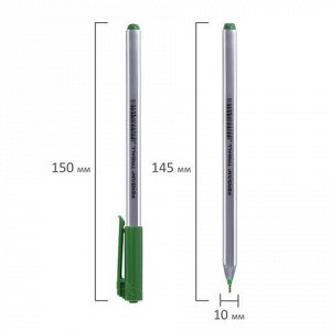 Ручка шариковая масляная PENSAN &quot;Triball&quot;, ЗЕЛЕНАЯ, трехгранная, узел 1 мм, линия письма 0,5 мм, 1003/12