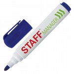 Маркер стираемый для белой доски СИНИЙ, STAFF &quot;Manager&quot; WBM-491, 5 мм, с клипом, 151492