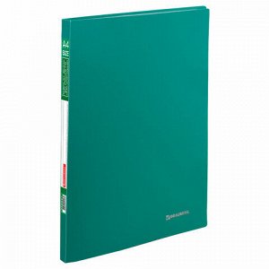 Папка 20 вкладышей BRAUBERG “Office“, зеленая, 0,5 мм, 222627