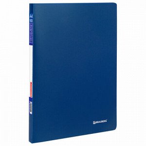 Папка 10 вкладышей BRAUBERG “Office“, синяя, 0,5 мм, 222625