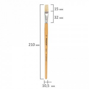 Кисть ПИФАГОР, щетина, плоская, № 12, 200875