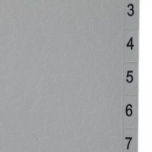 Разделитель пластиковый BRAUBERG, А4, 12 листов, цифровой 1-12, оглавление, серый, РОССИЯ, 225596