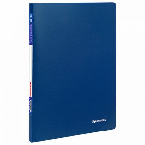 Папка 40 вкладышей BRAUBERG “Office“, синяя, 0,6 мм, 222634