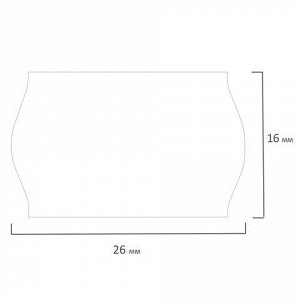 Этикет-лента 26х16 мм, волна, белая, комплект 5 рулонов по 800 шт., BRAUBERG, 123580