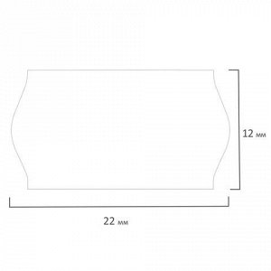 Этикет-лента 22х12 мм, волна, белая, комплект 5 рулонов по 800 шт., BRAUBERG, 123572