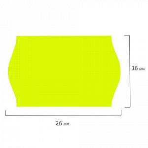 Этикет-лента 26х16 мм, волна, желтая, комплект 5 рулонов по 800 шт., BRAUBERG, 123581