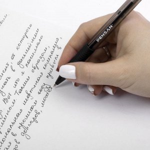 Ручка шариковая масляная с грипом PENSAN "Sign-Up", ЧЕРНАЯ, 1 мм, линия письма 0,8 мм, 2410/12