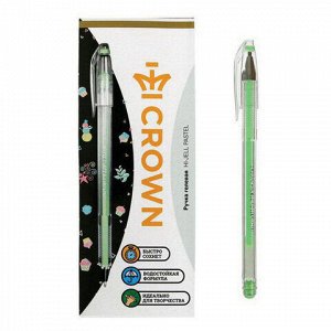 Ручка гелевая CROWN &quot;Hi-Jell Pastel&quot;, ЗЕЛЕНАЯ ПАСТЕЛЬ, узел 0,8 мм, линия письма 0,5 мм, HJR-500P
