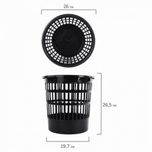 Корзина для бумаг STAFF "Basic" сетчатая, 9 л, черная, 237915