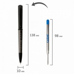 Ручка подарочная шариковая GALANT "PUNCTUM", корпус черный/оружейный металл, детали черные, узел 0,7 мм, синяя, 143521