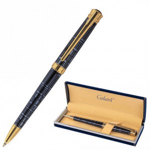Ручка подарочная шариковая GALANT "TRAFORO", корпус синий, детали золотистые, узел 0,7 мм, синяя, 143512