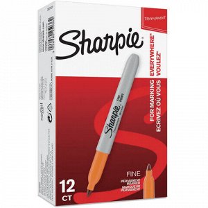 Маркер перманентный SHARPIE (США) ОРАНЖЕВЫЙ, "Fine", круглый наконечник, 1 мм, 2025036