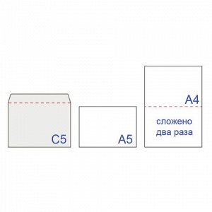 Конверты С5 (162х229 мм) клей, "Куда-Кому", 80 г/м2, КОМПЛЕКТ 50 шт., клапан автомат, внутренняя запечатка, 251.50