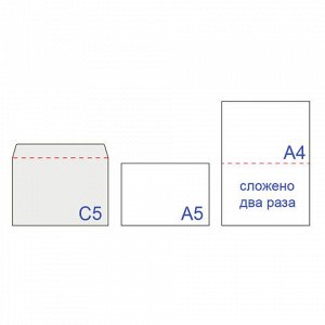 Конверты С5 (162х229 мм), отрывная лента, "Куда-Кому", 80 г/м2, КОМПЛЕКТ 1000 шт.