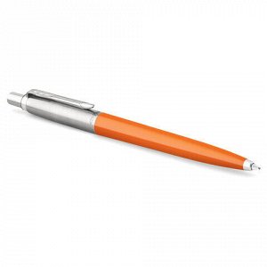 Ручка шариковая PARKER "Jotter Orig Orange", корпус оранжевый, детали хром, блистер, синяя, 2076054