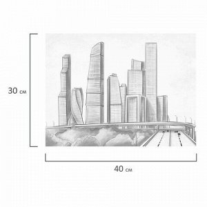 Холст на картоне с контуром BRAUBERG ART CLASSIC "МЕГАПОЛИС", 30х40см, грунтованный, хлопок, 191543