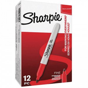 Маркер перманентный SHARPIE (США) КРАСНЫЙ, "Fine", круглый наконечник, 1 мм, S0810940