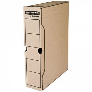 Короб архивный с клапаном А4 (260х325 мм), 100 мм, до 850 листов, FELLOWES Bankers Box “Basic“, FS-00102