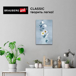 Холст на подрамнике BRAUBERG ART CLASSIC, 30х50 см, 420 г/м2, 45% хлопок 55% лен, среднее зерно, 191657