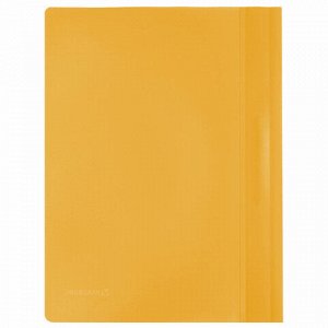 Скоросшиватель пластиковый BRAUBERG, А4, 130/180 мкм, желтый, 228671