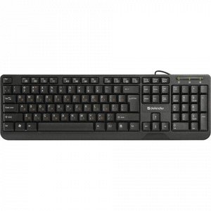 Клавиатура проводная DEFENDER OfficeMate HM-710 RU, USB, 104 клавиши + 12 дополнительных клавиш, мультимедийная, черная, 45710