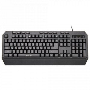 Клавиатура проводная SONNEN KB-7700, USB, 104 клавиши + 10 программируемых клавиш, RGB, черная, 513512
