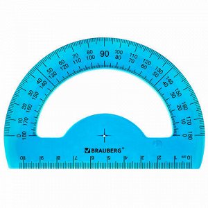 Транспортир 10 см BRAUBERG "FRUITY", 180 градусов, пластик, тонированный, ассорти, 210768