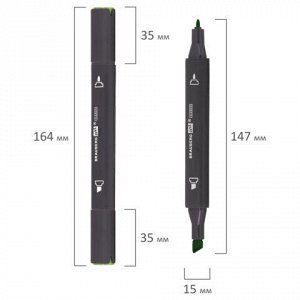 Маркер для скетчинга двусторонний 1 мм - 6 мм BRAUBERG ART CLASSIC, ЗЕЛЕНЫЙ (G515), 151786