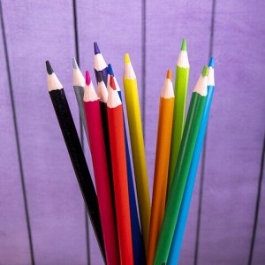Карандаши цветные BRAUBERG PREMIUM, 12 цветов, пластиковые, трехгранные, грифель мягкий 3 мм, 181661