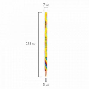 Карандаш с многоцветным грифелем МЯГКИЙ, 1 шт., ЮНЛАНДИЯ "MAGIC", ассорти, пластиковая туба, 181788