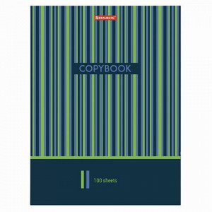 Тетрадь на кольцах БОЛЬШОГО ФОРМАТА 225х300 мм А4, 100 л., обложка картон, клетка, BRAUBERG, "Полосы", 403273