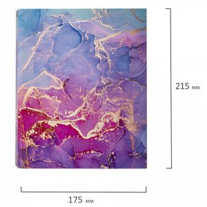 Тетрадь на кольцах А5 175х215 мм, 120 л., твердый картон, с разделителями, BRAUBERG, "Marble", 404086