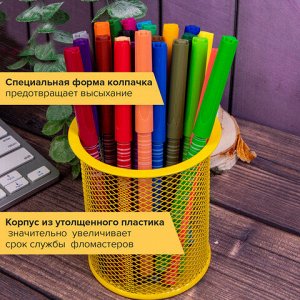 Фломастеры BRAUBERG "PREMIUM", 24 цвета, КОРПУС С ПЕЧАТЬЮ, вентилируемый колпачок, ПВХ-упаковка с европодвесом, 151944