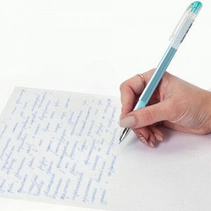 Ручка стираемая гелевая STAFF "College", СИНЯЯ, игольчатый узел 0,5 мм, линия письма 0,38 мм, 143664